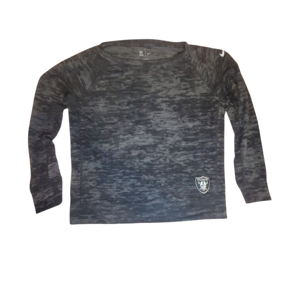 Nike NFL Raiders Womens Long Sleeve Crewneck Top XL Gray Black